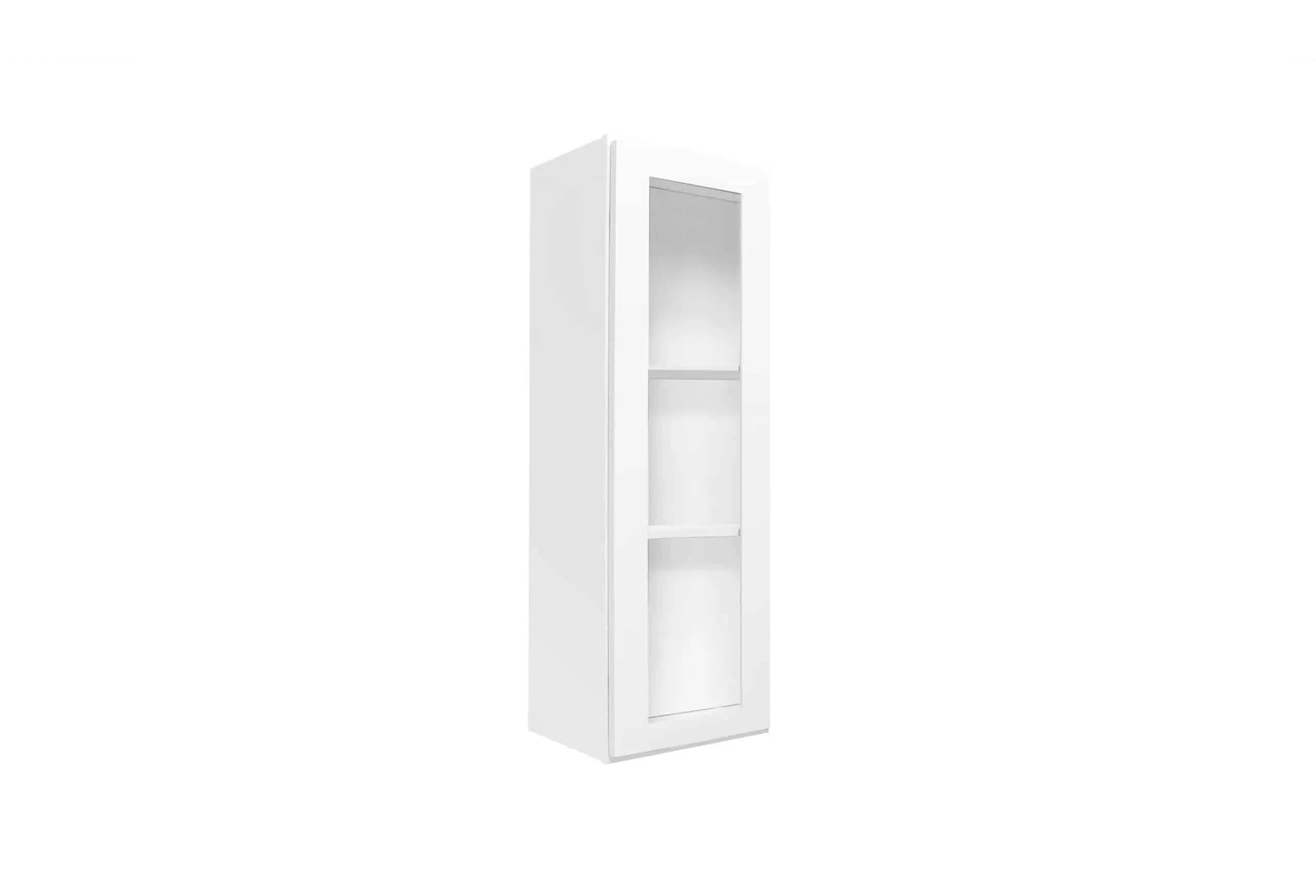 White Shaker 12" Wall Cabinet Glass Door - White Shaker RTA cabinet (SKU WGC1236)