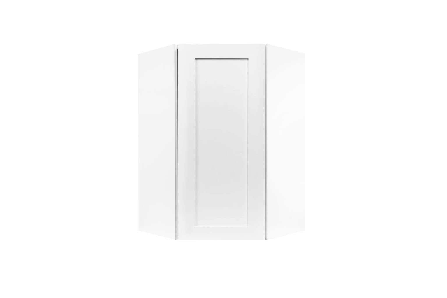 White Shaker 24" Wall Diagonal Corner Cabinet - White Shaker RTA cabinet (SKU WDC2436)