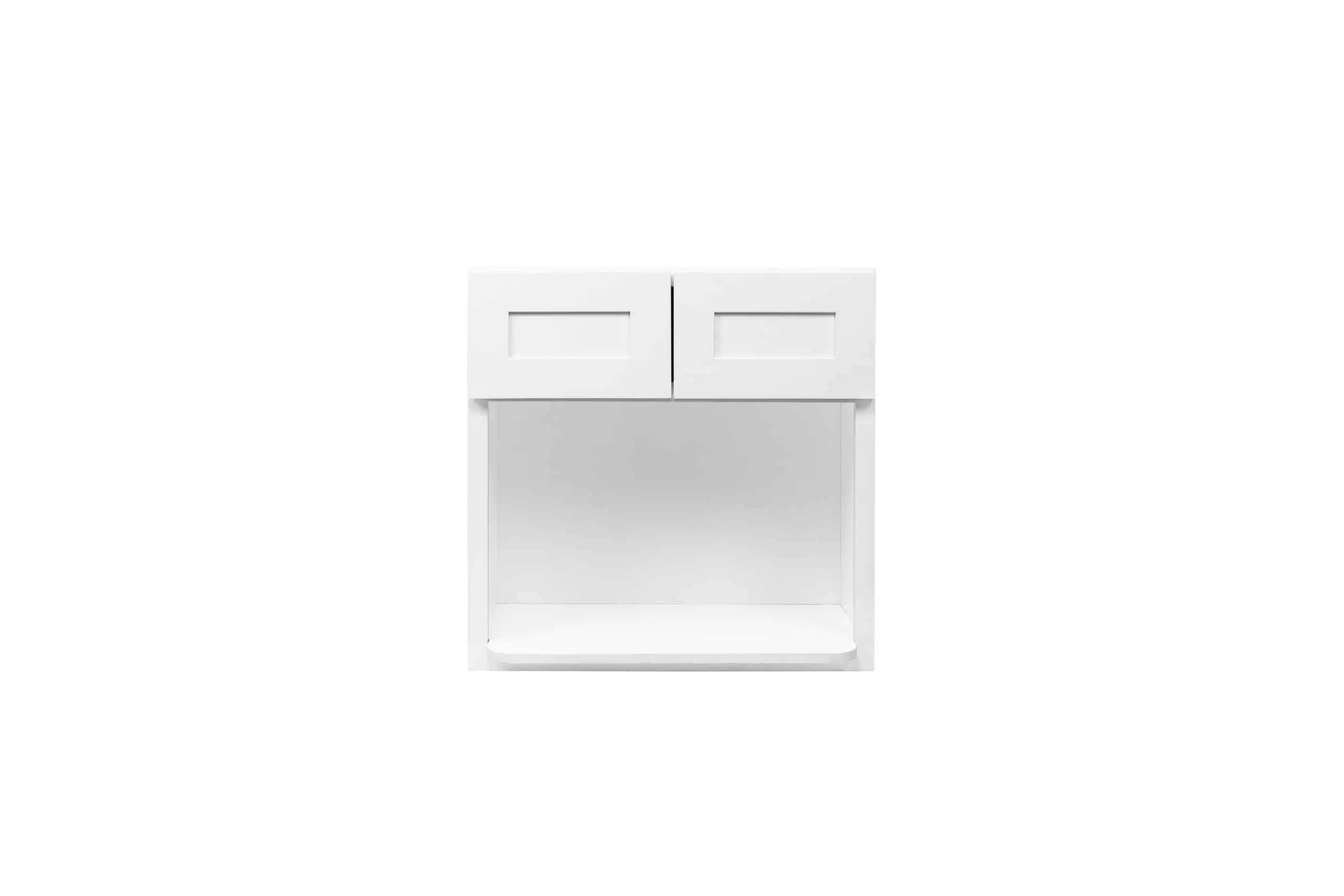 White Shaker 27" Wall Microwave Cabinet - White Shaker RTA cabinet (SKU WMC2736)
