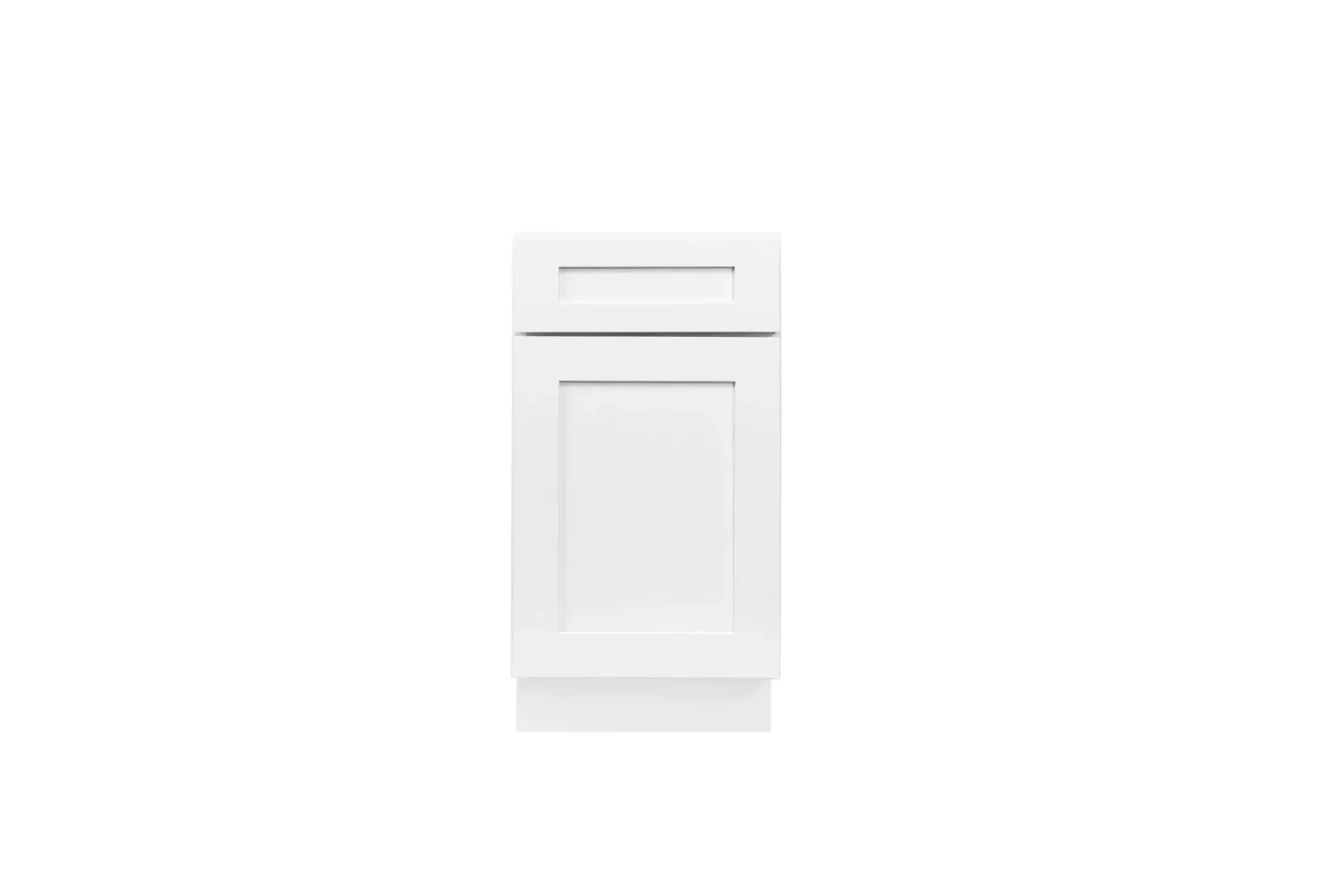White Shaker 21" Base Cabinet - Single Door / Single Drawer - White Shaker RTA cabinet (SKU B21)