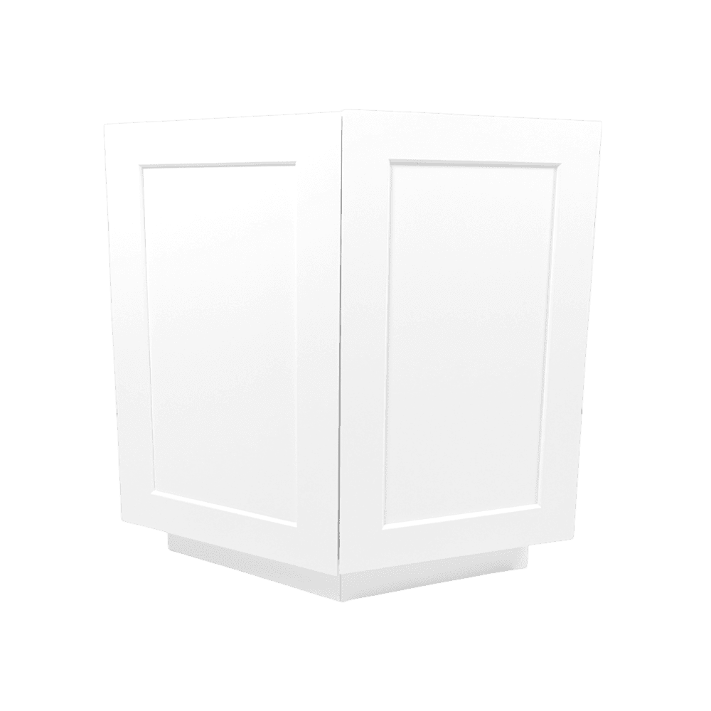 White Shaker Base End Corner Cabinet - 24" - White Shaker RTA cabinet (SKU BEC24)
