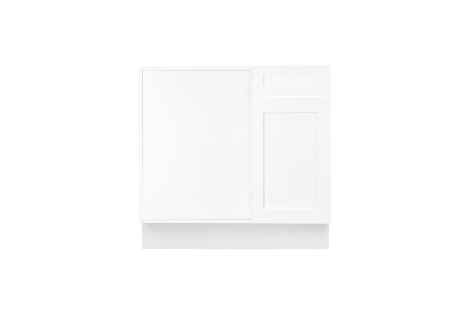 White Shaker 45" Blind Base Corner Cabinet - White Shaker RTA cabinet (SKU BBC45)